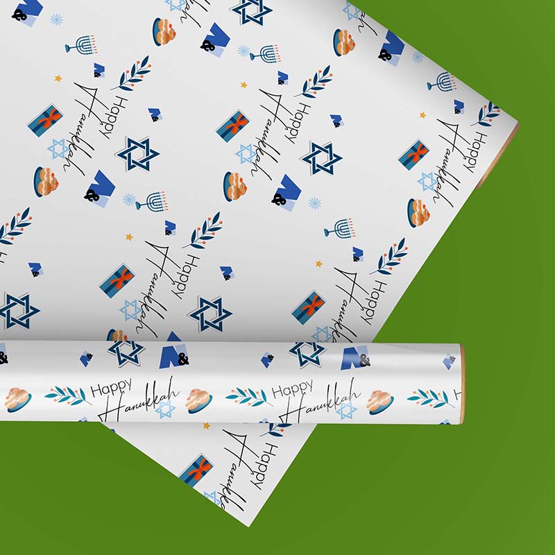 Hanukkah wrapping paper custom print