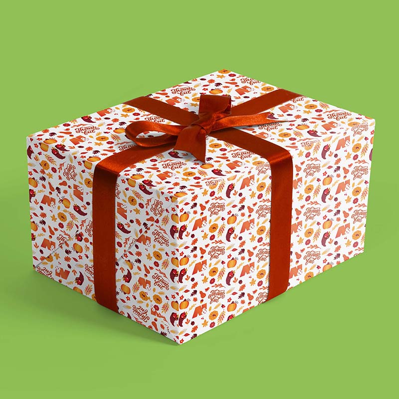 Thanksgiving wrapping paper add your logo