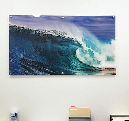 acrylic photo print of beach wave