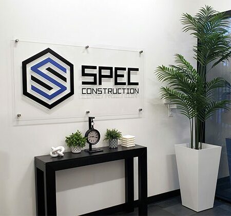 acrylic lobby sign with company logo-workspace branding success